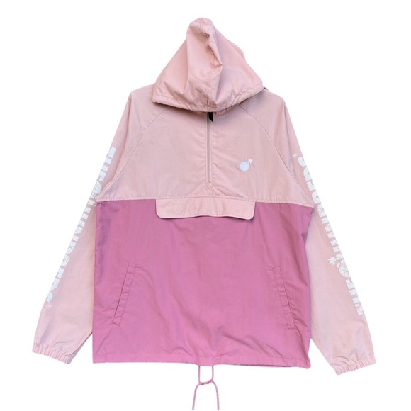 The Hundreds Dell 2 Anorak Jacket Windbreaker Nylon Pink Streetwear Size Medium - Picture 2 of 15